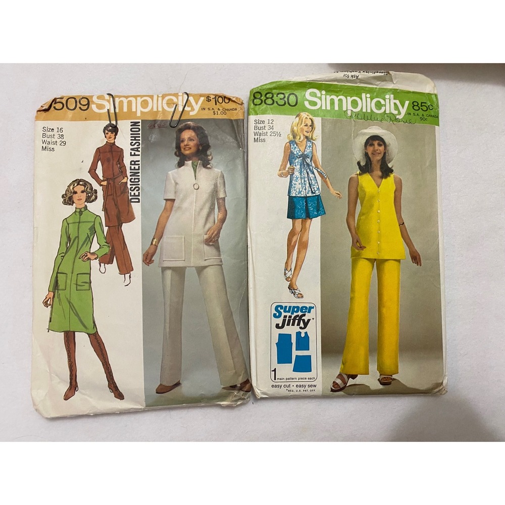 Simplicity Designer Fashion‎ Sewing Patterns 9509 & 8830 Misses Tunic Pants